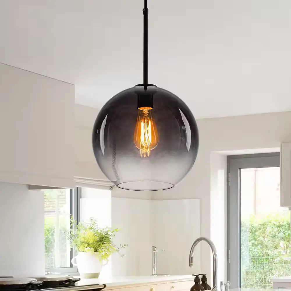 Glazen Bol Hanglamp Smoke